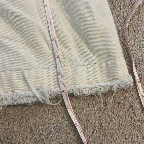 Pilcro Anthropologie Denim Skirt & Knit Tee Twofer Mini Dress Cotton Cream - Picture 9 of 10